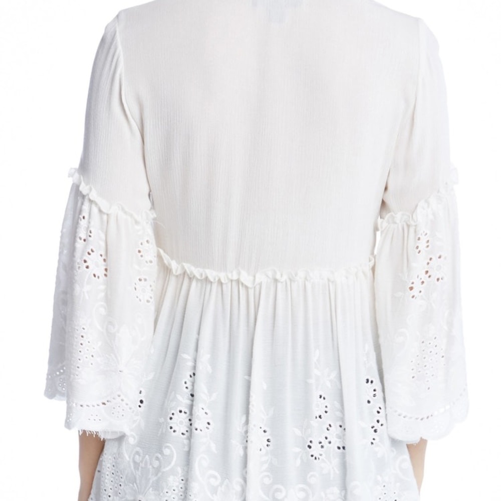 Karen Kane Embroidered Ruffle Top - Picture 3 of 4